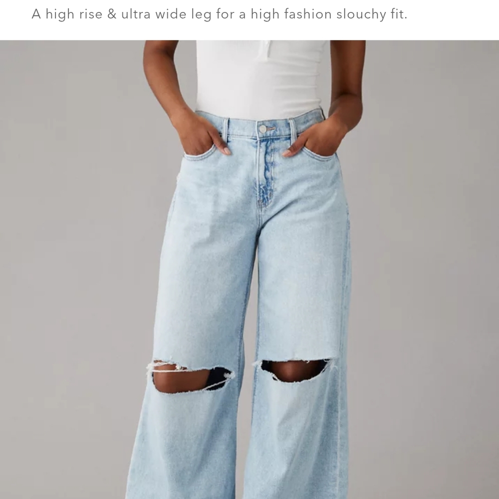 American Eagle Outfitters Blue Flare Wide Leg Jeans